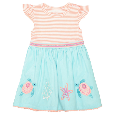 STACCATO robe néon papaye rayée