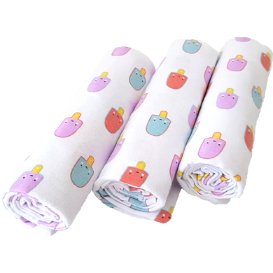 HÜTTE & CO Serviette enfant molleton ice cream 80x80 cm lot de 3