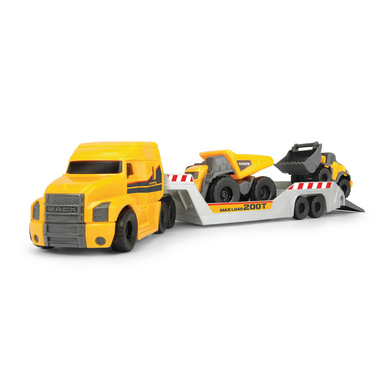 DICKIE Toys Camion enfant transport de véhicules Mack/Volvo Micro Builder Truck
