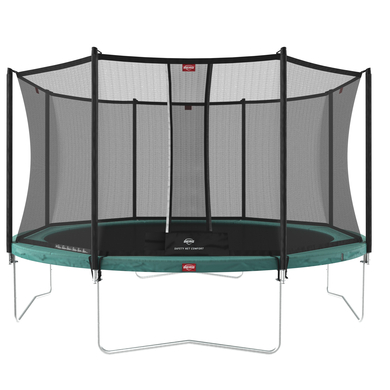 BERG Trampoline à pieds enfant Favorit Green 430, filet de sécurité Comfort