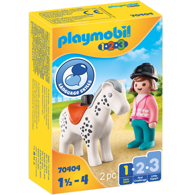 PLAYMOBIL® 1 2 3 Figurine cavalière avec cheval 70404