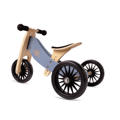 Kinderfeets® Tricycle draisienne enfant évolutif 2en1 Tiny Tot Plus, bois bleu