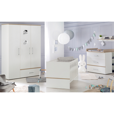 roba Ensemble lit enfant armoire 3 portes commode à langer Maurice