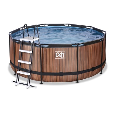 exit piscina wood incluye bomba con filtro marron diametro 360x122cm