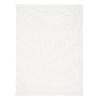 Alvi® Couverture enfant tricot carreaux blanc 75x100 cm
