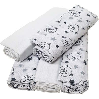 HÜTTE & CO Langes bébé ourson gris lot de 5