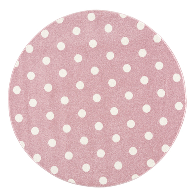 LIVONE Tapis enfant Kids love Rugs CIRCLE rond rose/blanc 160 cm