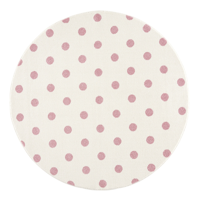 LIVONE Tapis enfant rond Kids love Rugs CIRCLE rose/crème 100 cm