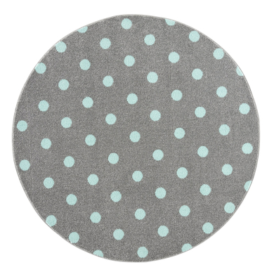 LIVONE Tapis enfant rond Kids love Rugs CIRCLE gris argenté/menthe 100 cm