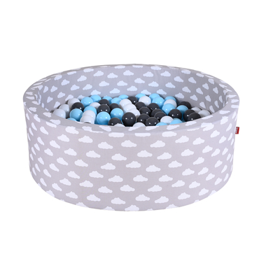 Image of knorr® giocattoli palla bagno morbido - Grigio white clouds - 300 palline crema/grigio/blu light