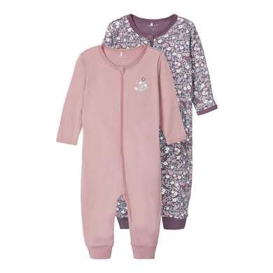 name it Combinaison pyjama enfant Black Plum lot de 2