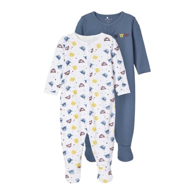 name it Combinaison pyjama bébé China Blue lot de 2