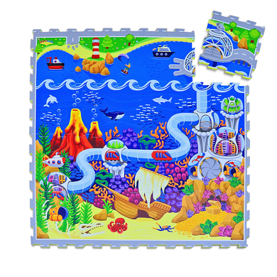 Hakuna Matte Tapis puzzle enfant - océan 120x120 cm