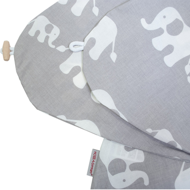 HOBEA Housse de coussin d'allaitement famille éléphant gris blanc