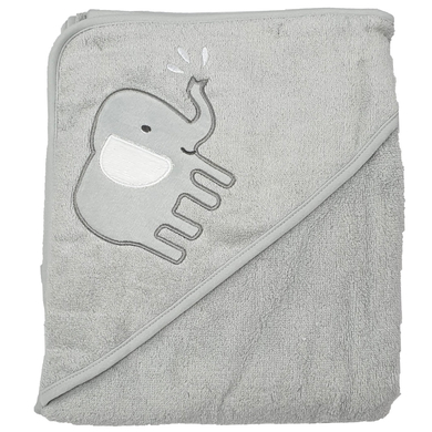 Image of HÜTTE & CO asciugamano da bagno con cappuccio grigio 100 x 100cm