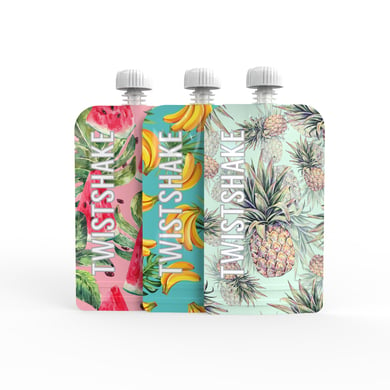 TWIST SHAKE bolsa de exprimir 3 x 220 ml de frutas