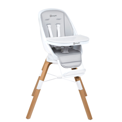 babyGO Chaise haute enfant évolutive Carou White bois