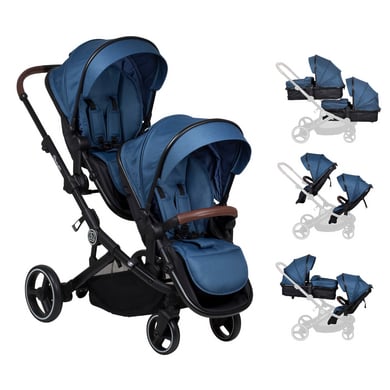 babyGO Poussette double inline Twinner blue