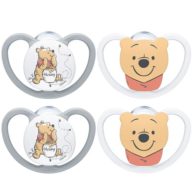 NUK Sucette Space Winnie l'ourson Disney T. 1, 0-6 m lot de 4