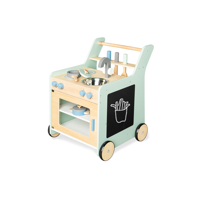 Pinolino Chariot de marche enfant cuisine Kalle vert pastel bois