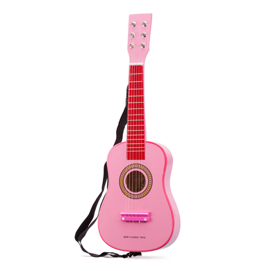 New Classic Toys Guitare enfant bois rose