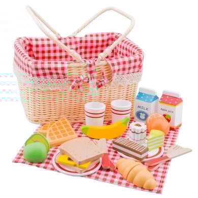 New Classic Toys Picnic Basket Set-27 Pieces, Multicolore, Cestino Picknic, 10590-image