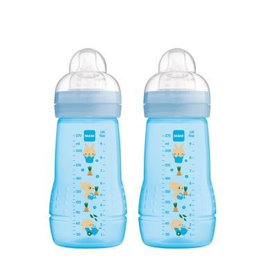 Mam MAM Biberon Easy Active™ taille 1 0 mois+ 270 ml lapin/bleu lot de 2 260ml-350ml