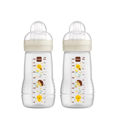 MAM Biberón Easy Active ™ 270 ml, abeja/erizo en un paquete doble