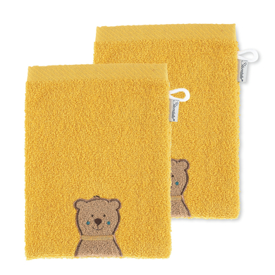 Sterntaler Gant de toilette enfant Ben jaune lot de 2