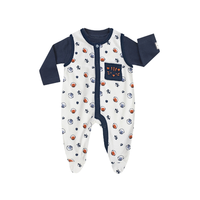 JACKY Grenouillère bébé et t-shirt manches longues SPACE JOURNEY motif all-over/bleu marine
