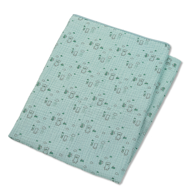 Sterntaler Plaid enfant Ben l'ours mousseline 120x120 cm