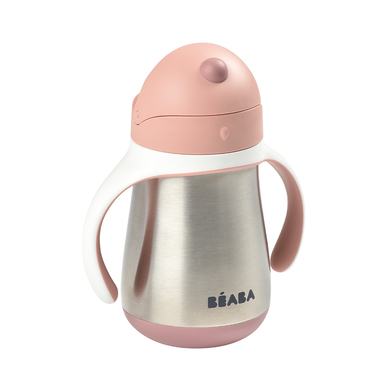 Image of BEABA Tazza con cannuccia in acciaio inox 250 ml rosa antico059