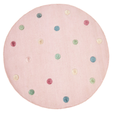 LIVONE Tapis enfant COLORMOON rond rose/multi 130 cm