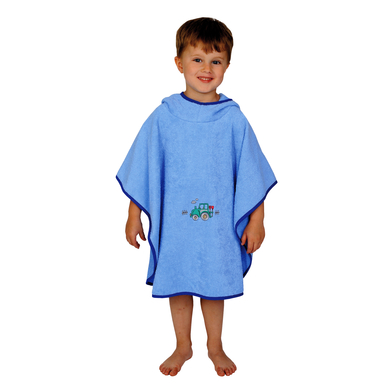 WÖRNER SÜDFROTTIER Poncho de bain enfant tracteur bleu clair 60x75 cm