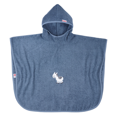 WÖRNER SÜDFROTTIER Poncho de bain enfant zèbre bleu foncé 60x75 cm