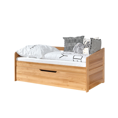 Image of TiCAA Divano letto Mini Micki in faggio naturale con letto supplementare incl. 2 materassi059