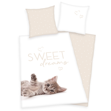 Levně HERDING Ložní prádlo kočka - Sweet dream s 135 x 200 cm