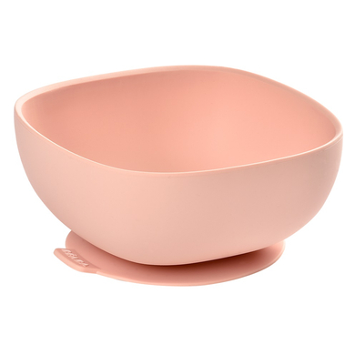 BEABA Bol de silicona con ventosa rosa