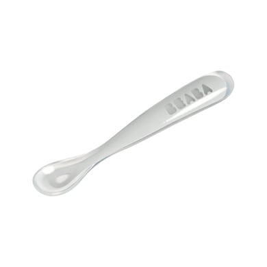 Image of BEABA Cucchiaio ergonomico per bambini in silicone 1a età grigio059