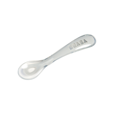 BEABA Cuillère enfant 2e âge silicone gris