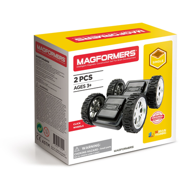 MAGFORMERS® Jeu de construction magnétique roues à clics 2 pièces