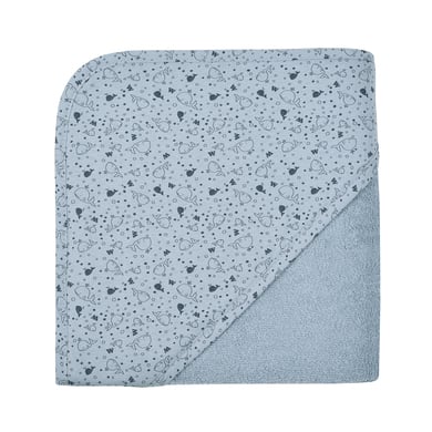 Image of WÖRNER SÜDFROTTIER Asciugamano da bagno con cappuccio in acciaio blu balena 80 x 80 cm059