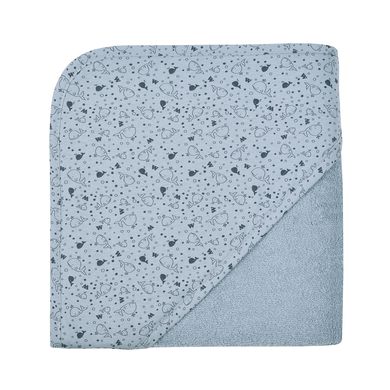 WÖRNER SÜDFROTTIER Cape de bain enfant baleine bleu acier 80 x 80 cm