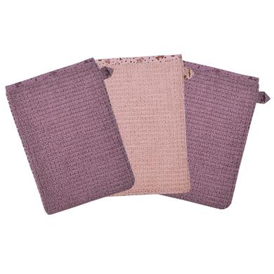 WÖRNER SÜDFROTTIER Gant de toilette enfant rose, lot de 3