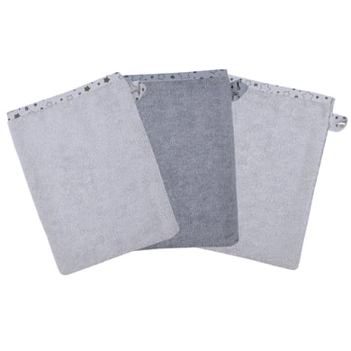 WÖRNER SÜDFROTTIER Guante de lavado de estrellas gris 3 pack