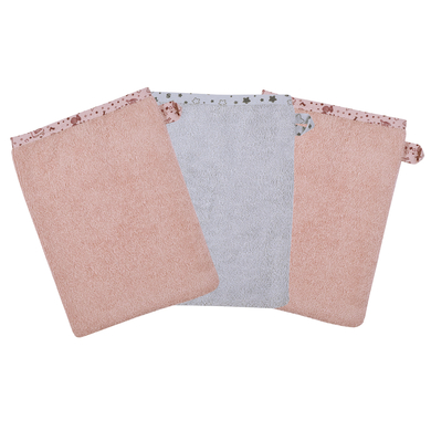 WÖRNER SÜDFROTTIER Gant de toilette enfant lamas rose, lot de 3