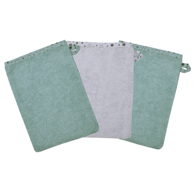 WÖRNER SÜDFROTTIER Gant de toilette enfant étoile bleu vert, lot de 3