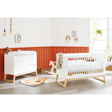 Pinolino Chambre bébé duo lit commode Bridge bois 70x140 cm