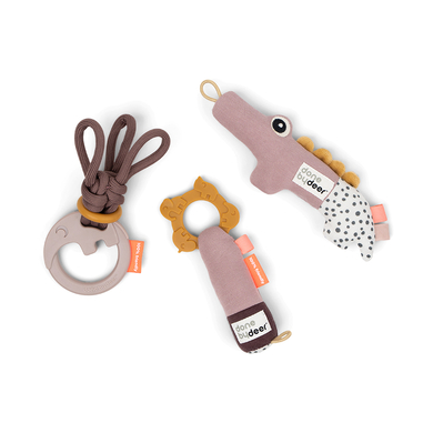 Done by Deer™ Coffret cadeau hochets Tiny toys Deer friends rose
