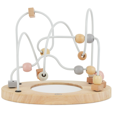 bieco Boucle de motricité à miroir bois rose